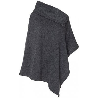 Vlnka Vlněné pončo s límcem tmavě šedá – Zboží Dáma