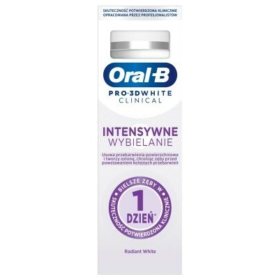 Oral-B Pro 3D White Clinical pro zářivě bílé zuby 75 ml – Hledejceny.cz