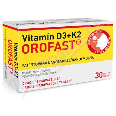 Vitamín D3+K2 OROFAST orodispergovatelné 30 tablet