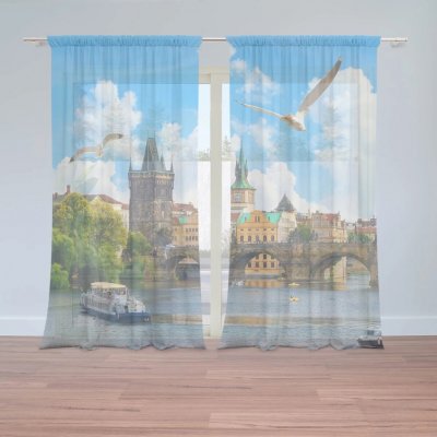 Sablio Záclony Praha Karlův most 2: 2ks 150x250cm – Hledejceny.cz