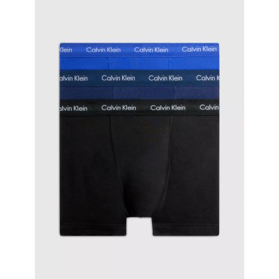Calvin Klein pánské trenky 3 Pack Trunks Cotton St 0000U2662G4KU černá/tmavě modrá /modrá – Zboží Mobilmania