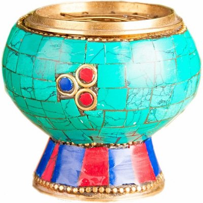 Nefertitis Miska mosazná s tyrkenitem NF15327 - výška 5 cm – Zboží Dáma