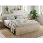 Textilomanie Elisa dub sonoma s laťkovým roštem Matrace Deluxe 10 cm – Zboží Mobilmania