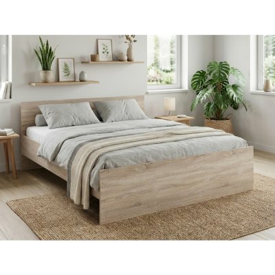 Textilomanie Elisa dub sonoma s laťkovým roštem Matrace Deluxe 10 cm – Zboží Mobilmania