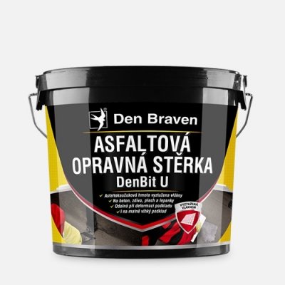 DEN BRAVEN Asfaltová opravná stěrka DenBit U 5kg Balení: 10 kg, Typ obalu: kbelík – Sleviste.cz