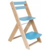 Dětský stoleček s židličkou Woodpartner rostoucí židle Vendy buková lak modrá