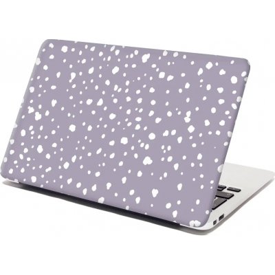 Sablio Samolepka na notebook Bílé flíčky na fialové - 38x26 cm – Zboží Živě
