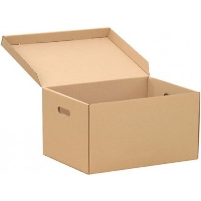 PACKFACE Úložná krabice HNĚDÁ s víkem 560 x 370 x 275 mm 3VVL – Zboží Mobilmania
