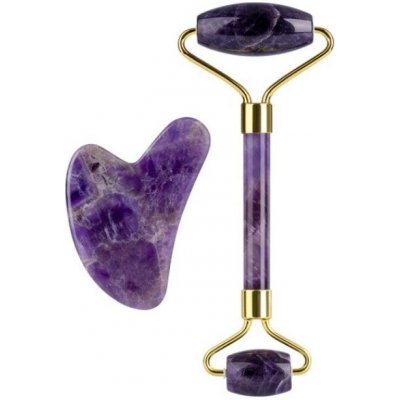 TEJPY.cz Sada masážního válečku na obličej a masážní pomůcky Gua Sha Amethyst – Hledejceny.cz