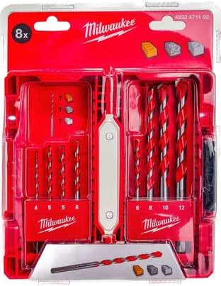 Milwaukee 4932471192 Vrtáky do betonu Premium 4 ÷ 12 mm. (Sada 8 ks)