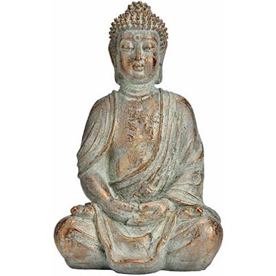 Nefertitis Buddha meditující japonská soška barva antického zlata 30 cm - 30 cm – Zboží Mobilmania