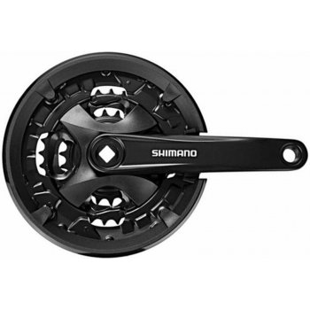 Kliky SHIMANO FC-MT101-L 175mm 44-32-22, černé, s krytem, 9 speed, pro osu čtyřhran, v krabičce