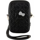 Hello Kitty PU Leather Quilted Pattern Kitty Head Logo Phone Bag černé