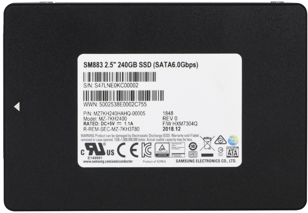 Samsung SM883 240GB, MZ7KH240HAHQ-00005