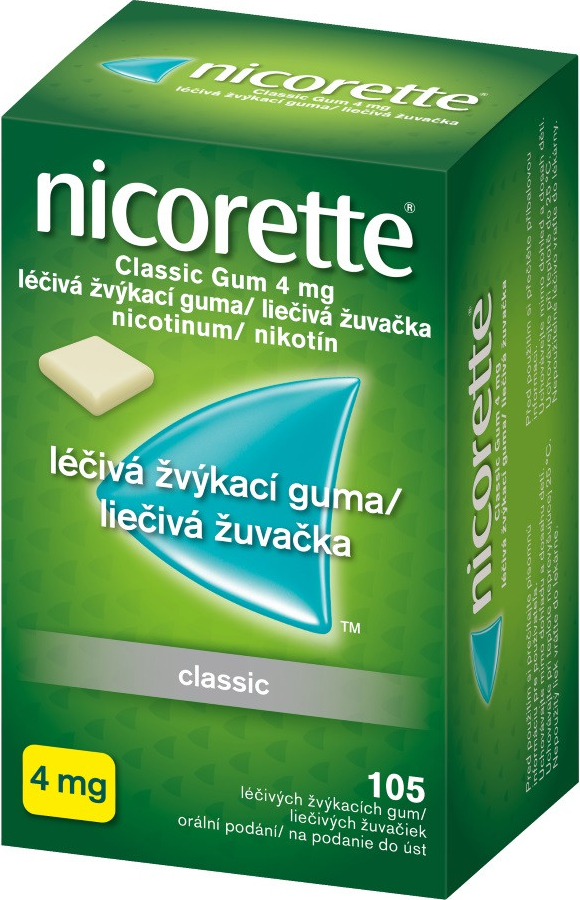 NICORETTE CLASSIC GUM ORM 4MG GUM MND 105