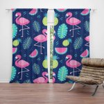 Sablio Závěs Růžoví plameňáci: 2ks 140x250cm – Hledejceny.cz