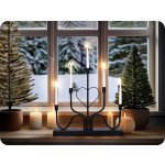 Solight LED kovový svícen 5x LED černý 40cm – Sleviste.cz