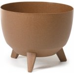 Nohel Garden Žardinka ROMA ECO WOOD 4v1 plastová + 3 ks nožiček Světle hnědá, 24 x 15 cm – Zbozi.Blesk.cz