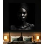 Obraz na plátně - Afričanka Amena s černým šátkem FeelHappy.cz Velikost obrazu: 120 x 120 cm – Hledejceny.cz