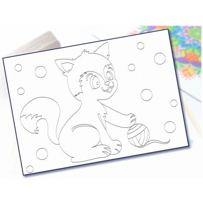 Radost v písku Šablona na pískování koťátko A5 148 x 210 mm – Sleviste.cz