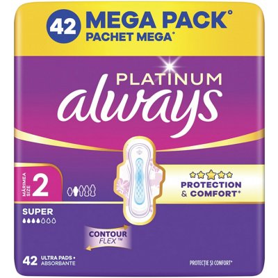 Always Platinum Ultra Super Hygienické vložky s křidélky 42 ks – Hledejceny.cz