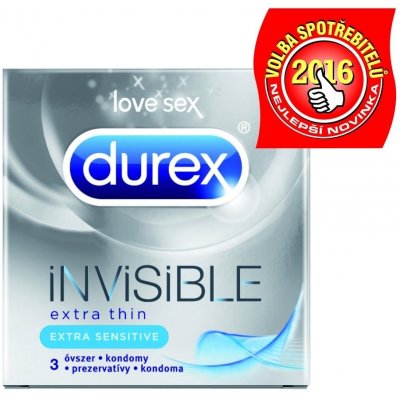 durex kondomy invisible extra sensitive 3 ks – Heureka.cz