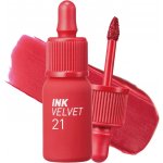 Peripera Ink The Velvet 21 Vitality Coral Red sametový tint na rty pro dlouhotrvající barvu a hydrataci 4 g – Sleviste.cz