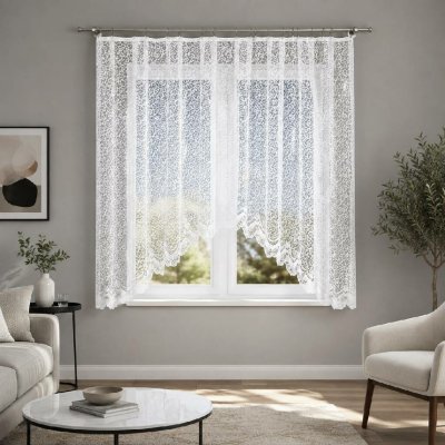 Dekorační oblouková krátká záclona na žabky BOGUMILA 160 bílá 300x160 cm MyBestHome – Hledejceny.cz
