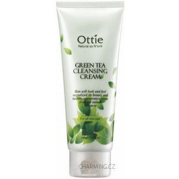 Ottie Korea Green Tea čistící pleťový krém se zeleným čajem pro citlivou a suchou pleť 150 ml