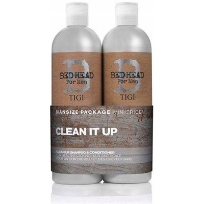 Tigi Bed Head Man Clean Up 750 ml šampon + 750 ml kondicionér dárková sada – Zboží Mobilmania