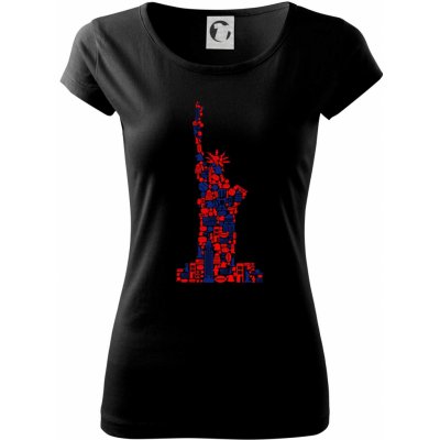 Socha svobody New york ikony Pure dámské triko Černá – Zboží Mobilmania