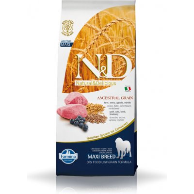 Farmina N&D Ancestral Grain Adult Medium & Maxi Dog Lamb & Blueberry 12kg