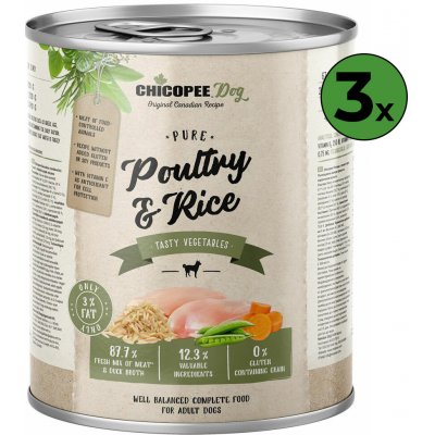 Chicopee Dog Pure Poultry & Rice 800 g – Zboží Mobilmania