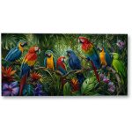 Plakát – Barevní papoušci v husté zeleni 150 × 75 cm Bez rámu Ne Bez rámu – Hledejceny.cz