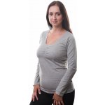 Jožánek Klaudie kojicí tričko se vsadkou dl. rukáv šedý melír – Zboží Dáma