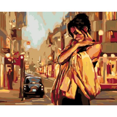 ZUTY Malování podle čísel OSAMĚLÁ ŽENA NA ULICI 40 x 50 cm – Sleviste.cz