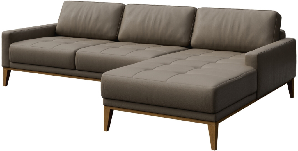 Mesonica Světle hnědá kožená rohová pohovka Musso Tufted pravá 248 cm