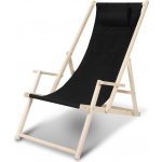 Yakimz Camping Lounger Sunlounger Wood černé s madly – Zboží Dáma