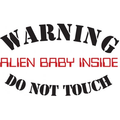 Bezvatriko tričko Warning Alien baby inside bílá – Zboží Mobilmania