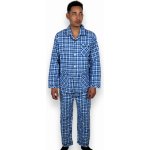 C-Lemon pánské pyžamo dlouhé propínací flanel modré – Zboží Mobilmania