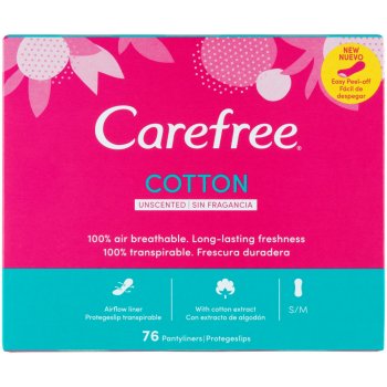 Carefree slipové vložky s výtažkem z bavlny Cotton 76 ks