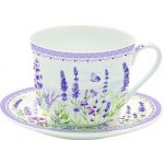 Easy Life Porcelánový hrnek s podšálkem Lavender Field 400 ml – Sleviste.cz