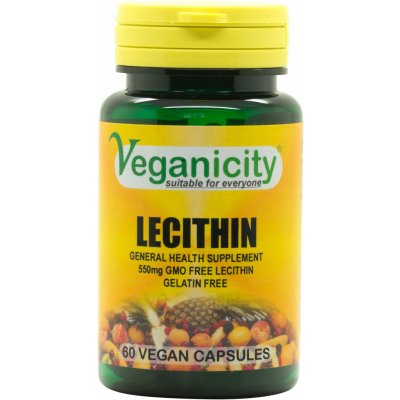 Veganicity Lecitin 550 mg Přirozený Cholin a Inositol 60 kapslí