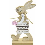 Zajíček dřevěný s kytičkou, 19 cm – Hledejceny.cz