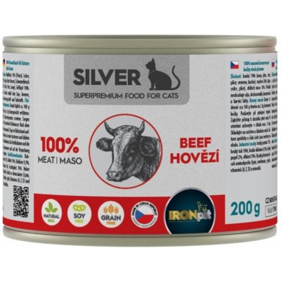 IRONpet Silver Cat Hovězí 100% masa 0,2 kg – Zboží Mobilmania