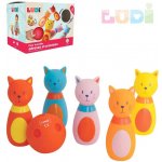 LUDI baby bowling kočičky set 5 soft kuželek s koulí – Zbozi.Blesk.cz