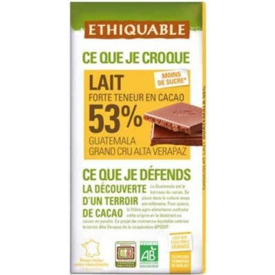 Ethiquable Bio Mléčná čokoláda 53% 100 g – Sleviste.cz
