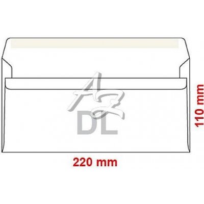 obálka DL samolepicí/1000ks, 220x110mm, Bílá – Zboží Dáma