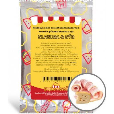 Popkornovač.cz Popcorn příchuť Slanina Sýr 50 g – Zbozi.Blesk.cz