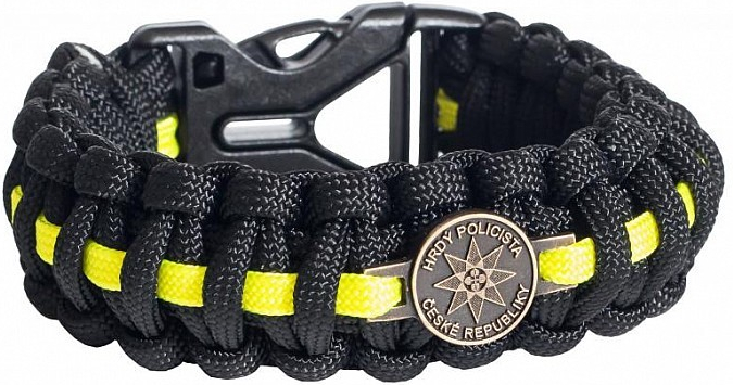 Paracord náramek Hrdý Policista, žlutý, zapínání na klip šířka 2,4cm - L od  225 Kč - Heureka.cz